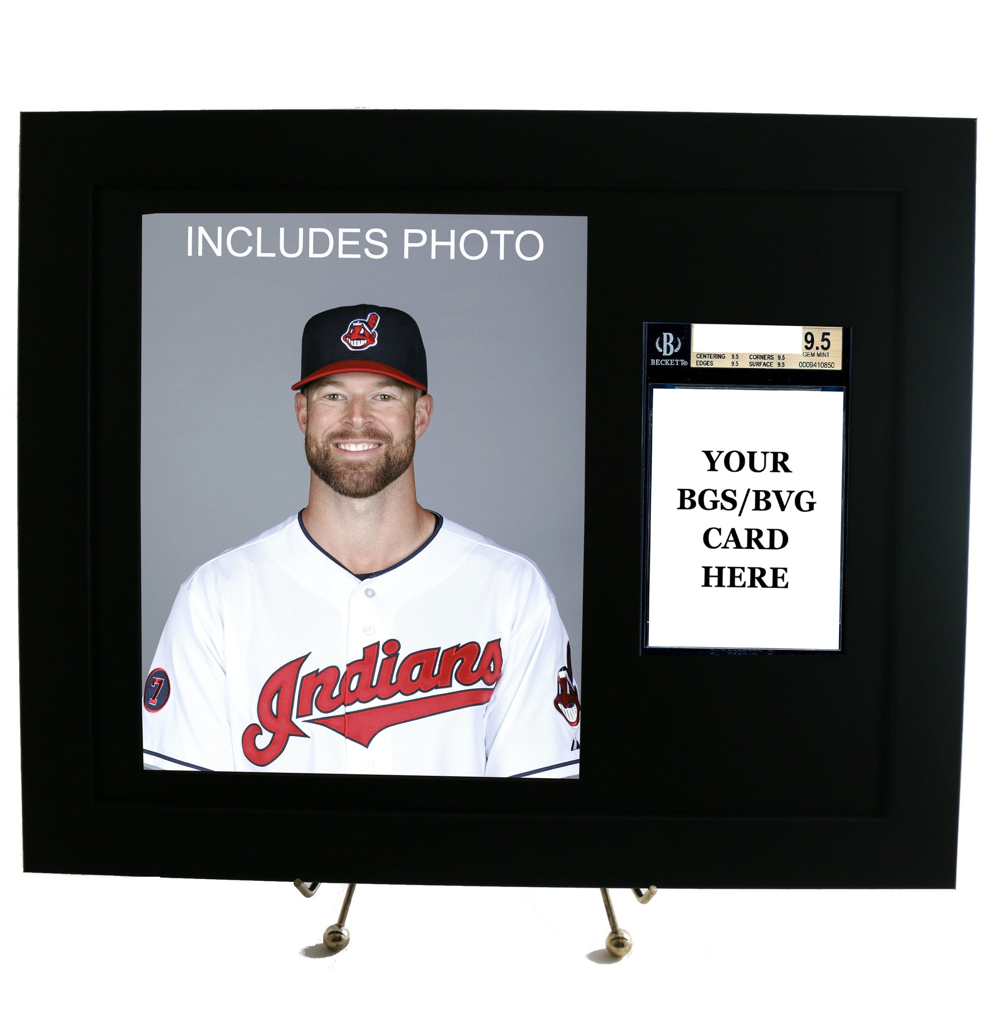 Sports Card Frame for YOUR BGS Graded Corey Kluber Card (INCLUDES PHOTO) - Graded And Framed