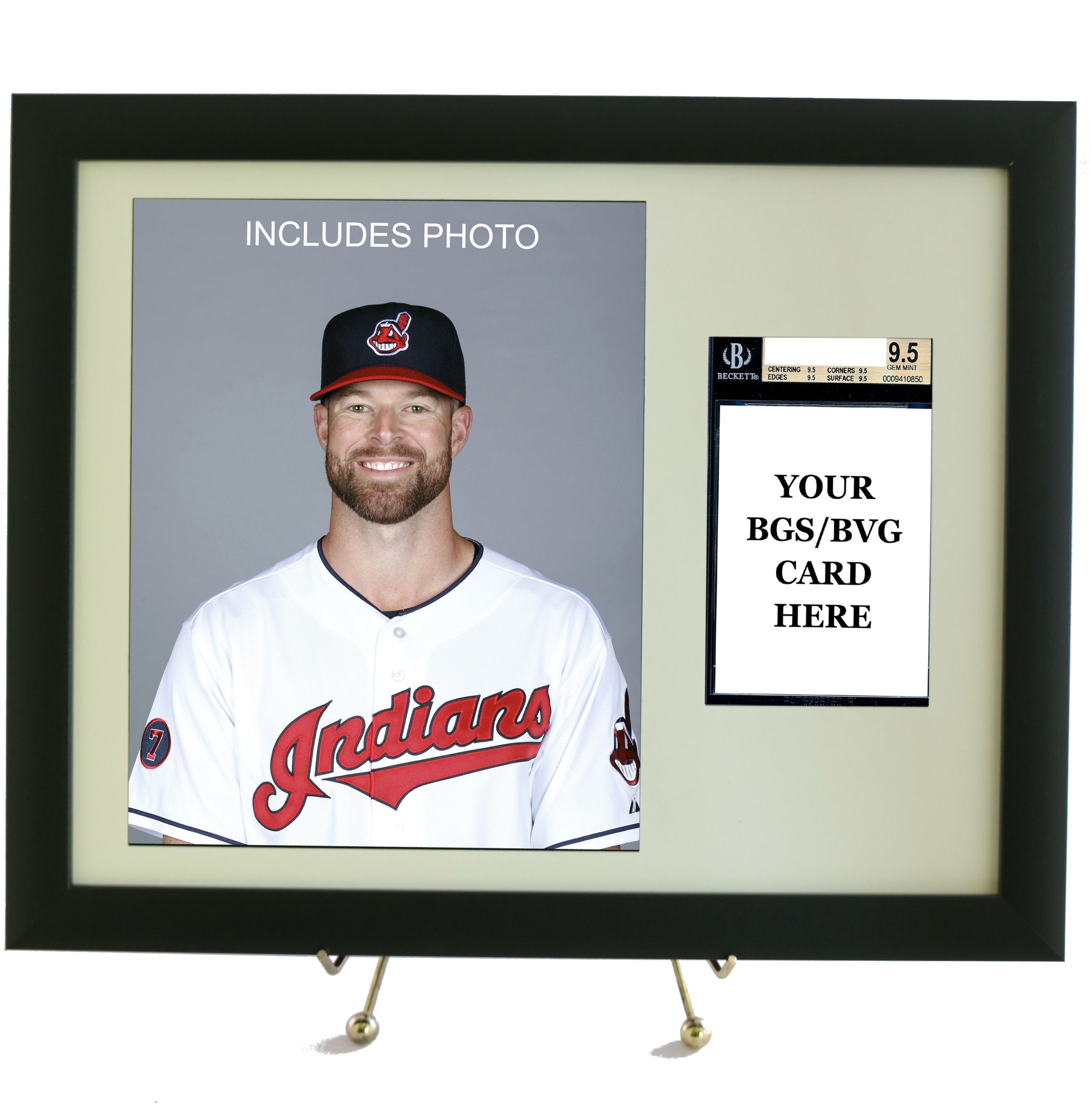 Sports Card Frame for YOUR BGS Graded Corey Kluber Card (INCLUDES PHOTO) - Graded And Framed