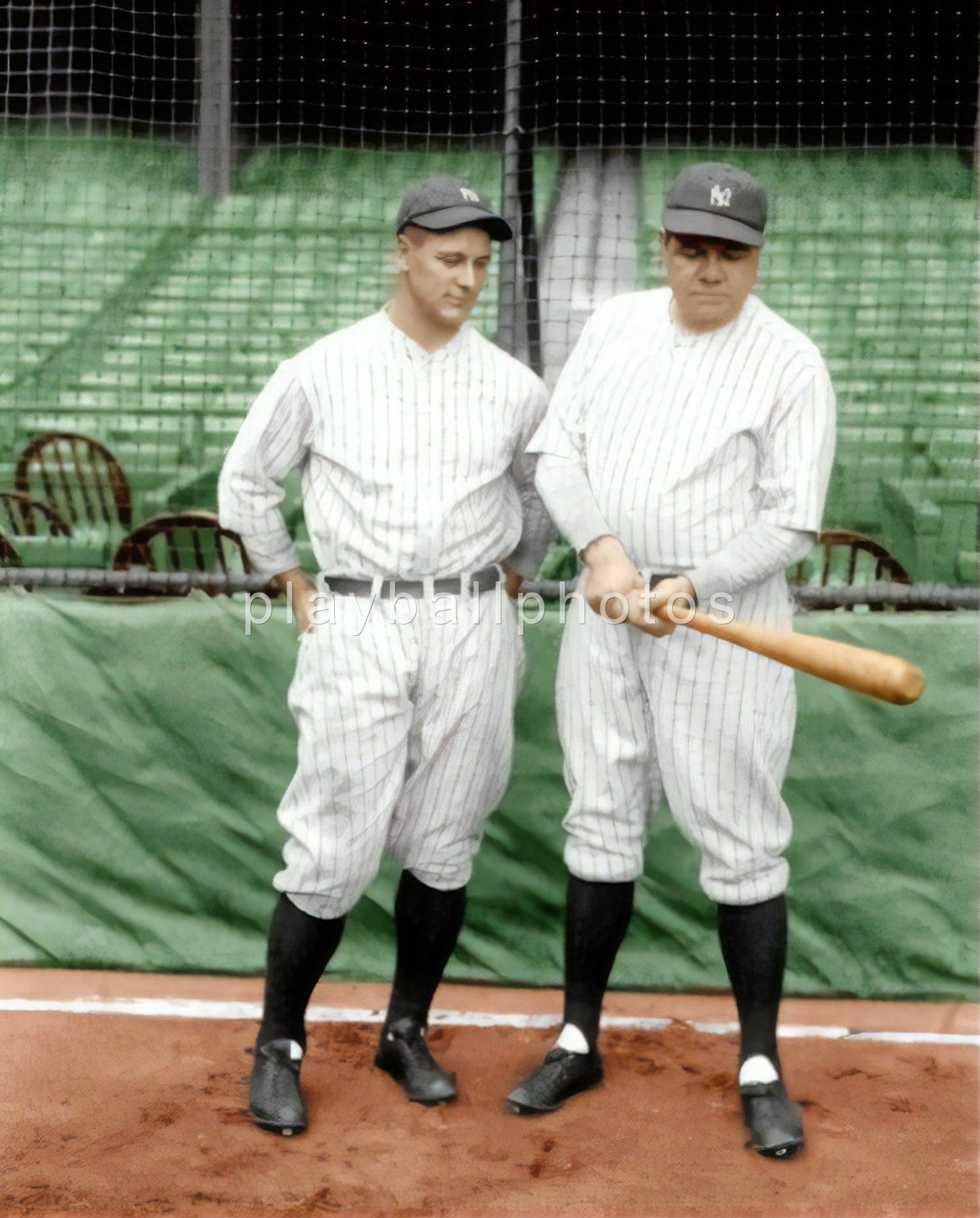 Lou Gehrig & Babe Ruth Colorized 8x10 Print