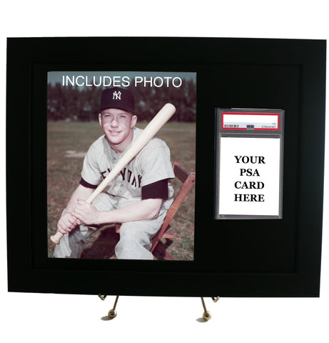 Graded Sports Card Frame for YOUR PSA Mickey Mantle Card (INCLUDES PHOTO) - Graded And Framed