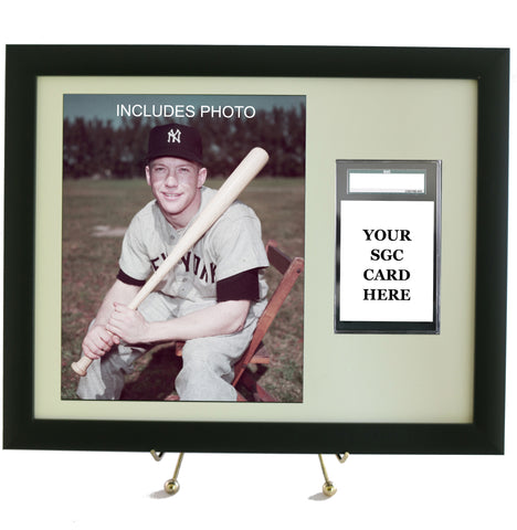 Sports Card Frame for YOUR SGC Mickey Mantle Card (INCLUDES PHOTO) - Graded And Framed