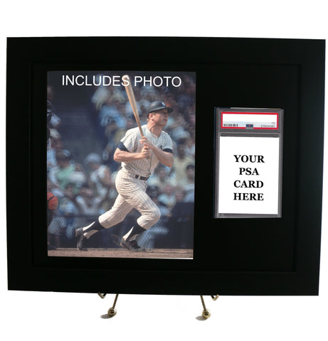 Sports Card Frame for YOUR PSA Graded Mickey Mantle Card (INCLUDES PHOTO) - Graded And Framed