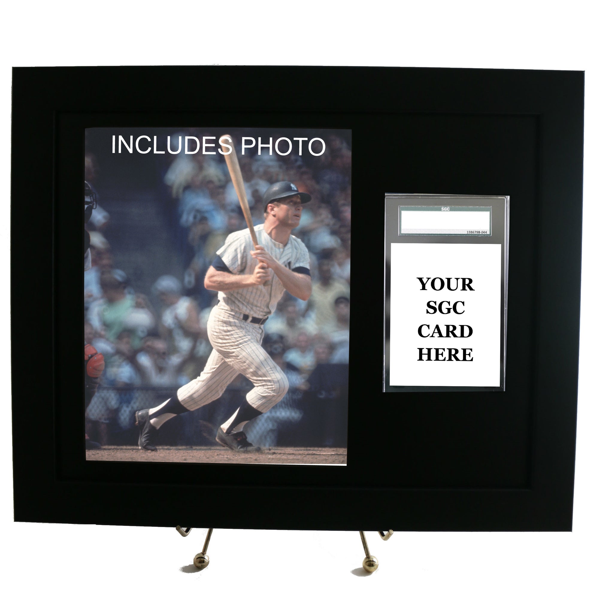 Sports Card Frame for YOUR SGC Graded Mickey Mantle Card (INCLUDES PHOTO) - Graded And Framed