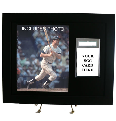 Sports Card Frame for YOUR SGC Graded Mickey Mantle Card (INCLUDES PHOTO) - Graded And Framed