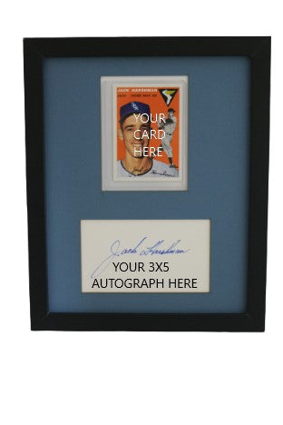 Frame & Matted Display for YOUR Sports Card & 3x5 Autograph
