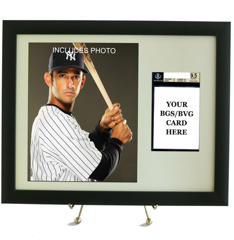 Sports Card Frame for YOUR BGS Graded Jorge Posada Card (INCLUDES PHOTO) - Graded And Framed