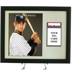 Sports Card Frame for YOUR PSA Graded Jorge Posada Card (INCLUDES PHOTO) - Graded And Framed