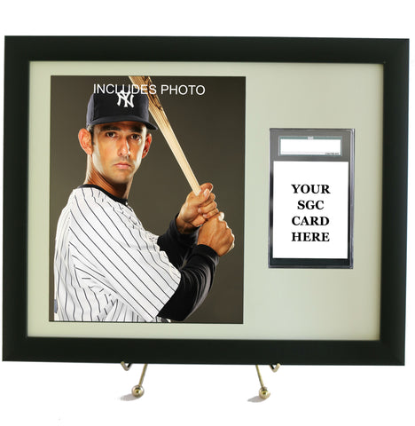 Sports Card Frame for YOUR SGC Graded Jorge Posada Card (INCLUDES PHOTO) - Graded And Framed