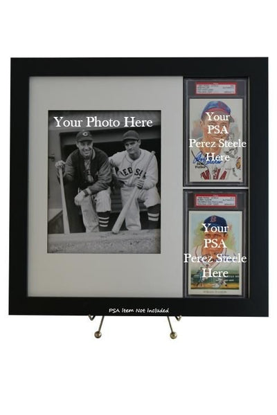 PSA/DNA Perez-Steele (2) Postcard Framed Display with 8x10 Photo Opening (Combo) - Graded And Framed