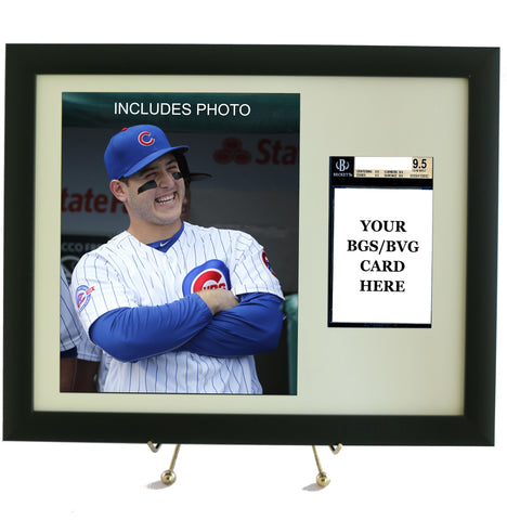 Sports Card Frame for YOUR BGS Anthony Rizzo Graded Card (INCLUDES PHOTO) - Graded And Framed