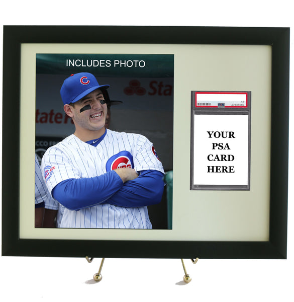Sports Card Frame for YOUR PSA Anthony Rizzo Graded Card (INCLUDES PHOTO) - Graded And Framed