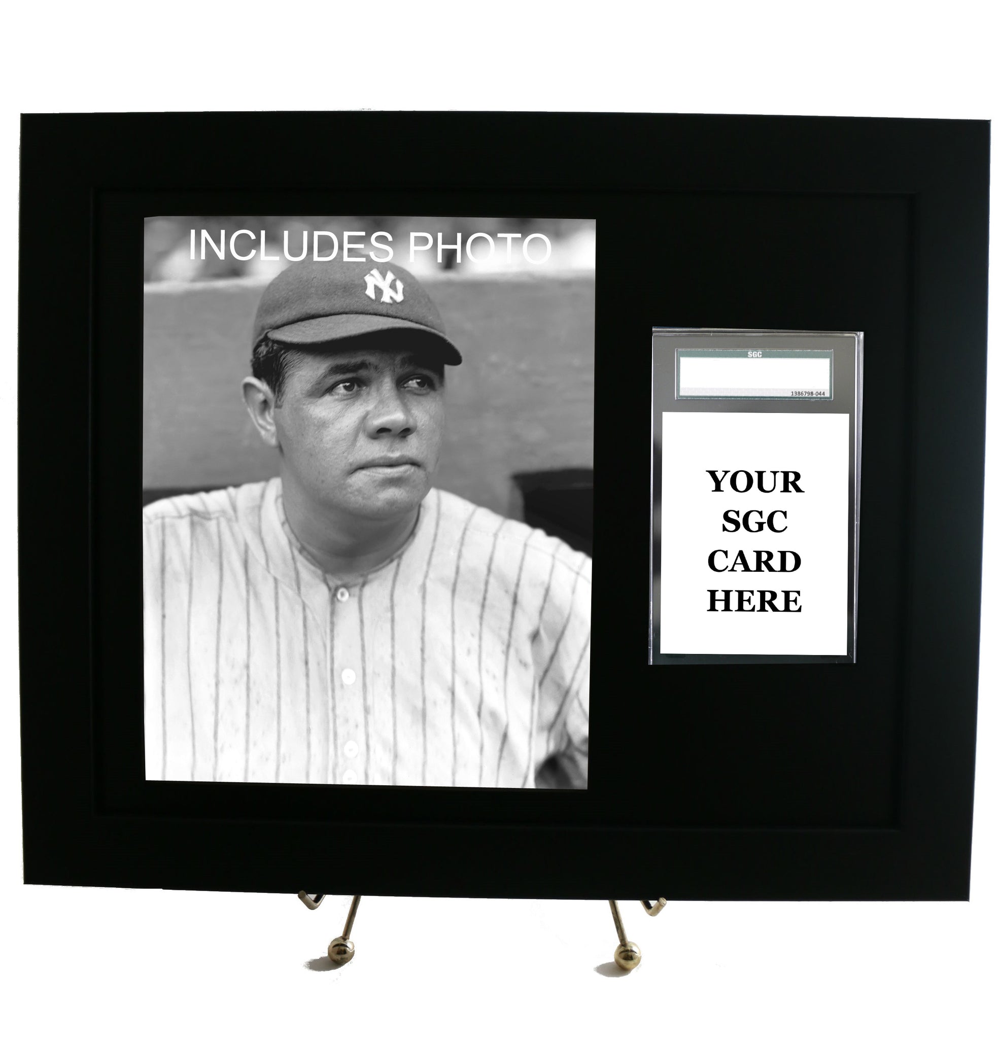 Graded Sports Card Frame for YOUR SGC Babe Ruth Card (INCLUDES PHOTO) - Graded And Framed