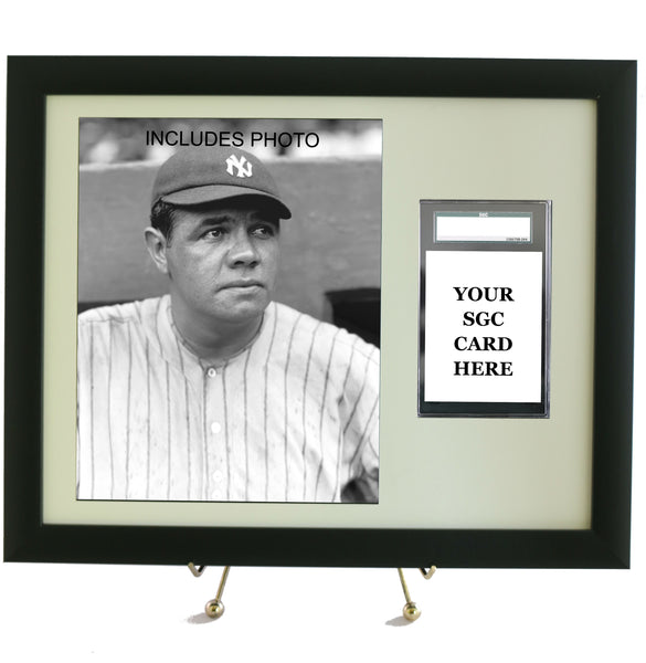 Sports Card Frame for YOUR SGC Babe Ruth Graded Card (INCLUDES PHOTO) - Graded And Framed