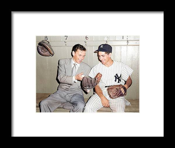 Framed & Matted Colorized Print of Frank Sinatra & Phil Rizzuto