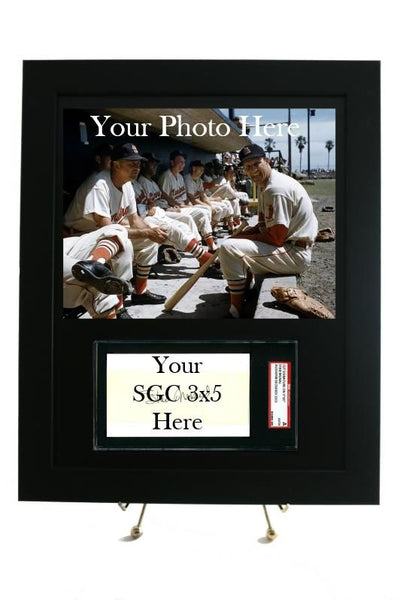 Sports Autograph Framed Display for an SGC/JSA  3 x 5 Autograph w/ 8 x 10 Photo Opening - Graded And Framed