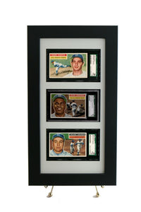 Sports Card Frame for (3) SGC Graded Cards (All New Horizontal Design) - Graded And Framed