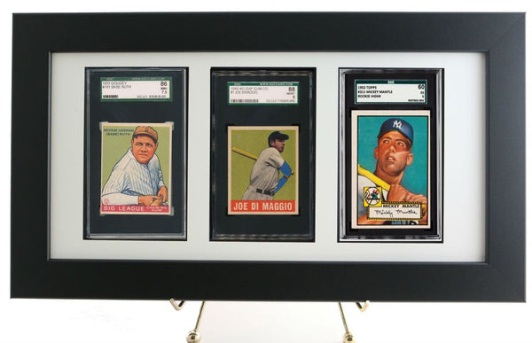 Sports Card Frame for (3) SGC Graded Cards (Vertical) - Graded And Framed