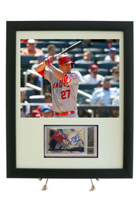 Sports Card Frame for a BGS (Beckett) Graded Horizontal Card with an 8 x 10 Horizontal Photo Opening - Graded And Framed