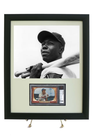 Sports Card Frame for a BVG (Beckett) Graded Horizontal Card with an 8 x 10 Horizontal Photo Opening - Graded And Framed