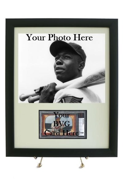 Sports Card Frame for a BVG (Beckett) Graded Horizontal Card with an 8 x 10 Horizontal Photo Opening - Graded And Framed