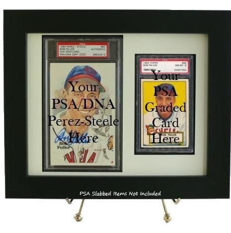 Sports Card Frame for a PSA Graded Vertical Card & PSA Slabbed Perez-Steele Postcard (Combo) - Graded And Framed