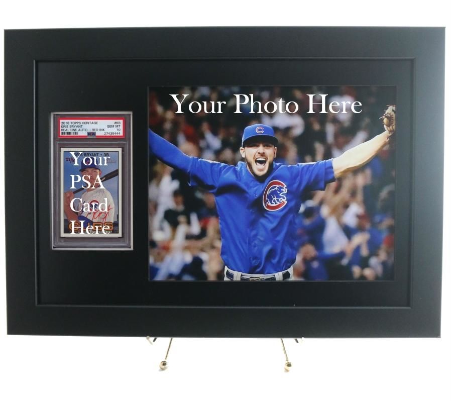 Sports Card Frame for a PSA Graded Card with an 8 x 10 Horizontal Phot Sports Card Frame for a PSA Graded Card with an 8 x 10 Horizontal Phot