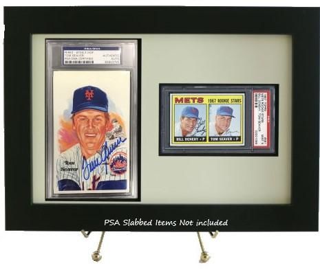 Sports Card Frame for a PSA Perez Steele & PSA Graded Horizontal Card (Combo) - Graded And Framed