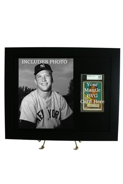 Sports Card Frame for YOUR BVG (Beckett) Graded Mickey Mantle Card (Includes Photo) - Graded And Framed