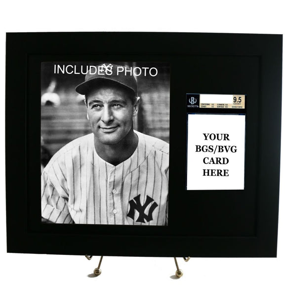 Sports Card Frame for YOUR Graded BVG (Beckett) Lou Gehrig Card (INCLUDES PHOTO) - Graded And Framed
