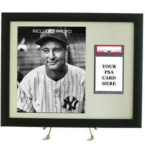 Sports Card Frame for YOUR Graded PSA Lou Gehrig Card (INCLUDES PHOTO) - Graded And Framed