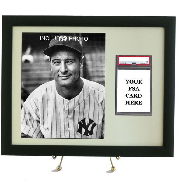 Sports Card Frame for YOUR Graded PSA Lou Gehrig Card (INCLUDES PHOTO) - Graded And Framed