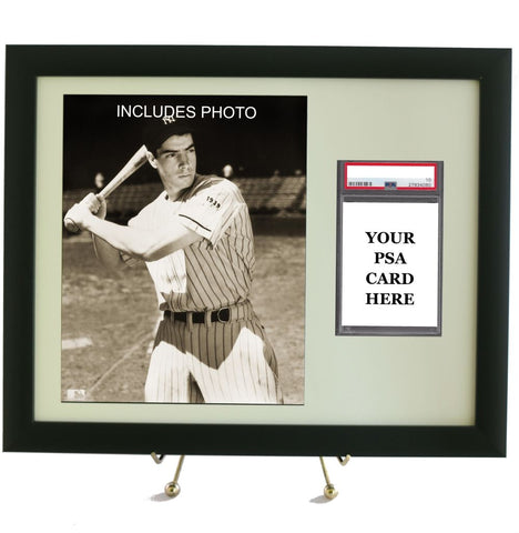 Sports Card Frame for YOUR PSA Graded Joe DiMaggio Card (INCLUDES PHOTO) - Graded And Framed