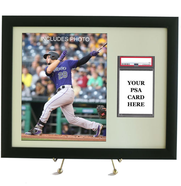 Sports Card Frame for YOUR PSA Graded Nolan Arenado Card (INCLUDES PHOTO) - Graded And Framed