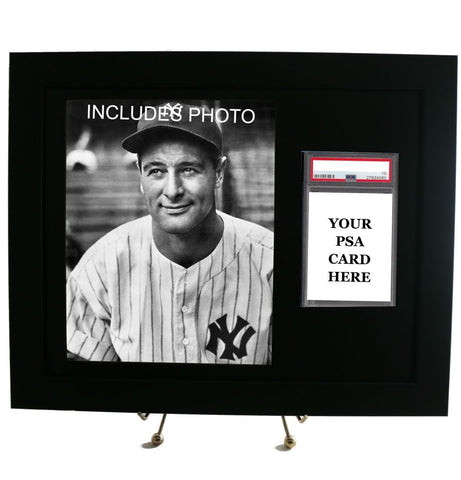 Sports Card Frame for your PSA graded vertical Lou Gehrig card (INCLUDES PHOTO) - Graded And Framed
