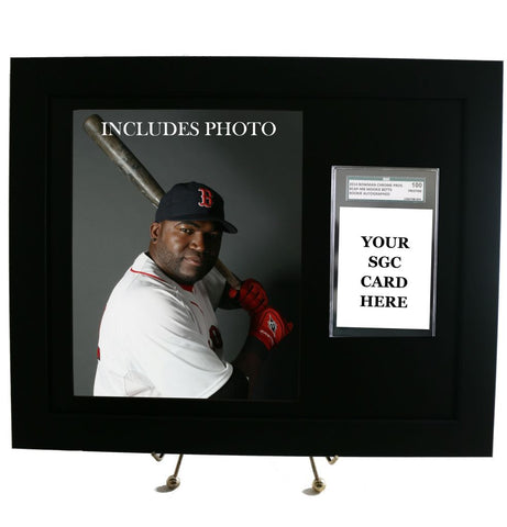 Sports Card Frame for YOUR SGC David Ortiz Graded Card-Black Design (Includes Photo) - Graded And Framed