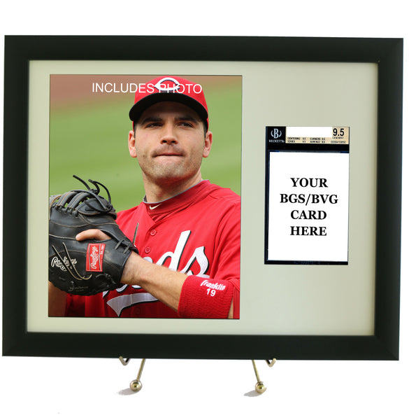 Sports Card Frame for YOUR BGS Joey Votto Graded Card (INCLUDES PHOTO) - Graded And Framed
