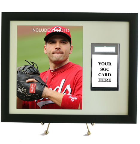 Sports Card Frame for YOUR SGC Joey Votto Graded Card (INCLUDES PHOTO) - Graded And Framed