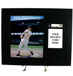 Graded Sports Card Frame for YOUR BVG (Beckett) Ted Williams Card (INCLUDES PHOTO) - Graded And Framed