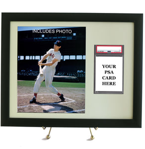 Sports Card Frame for YOUR PSA Ted Williams Graded Card (INCLUDES PHOTO) - Graded And Framed