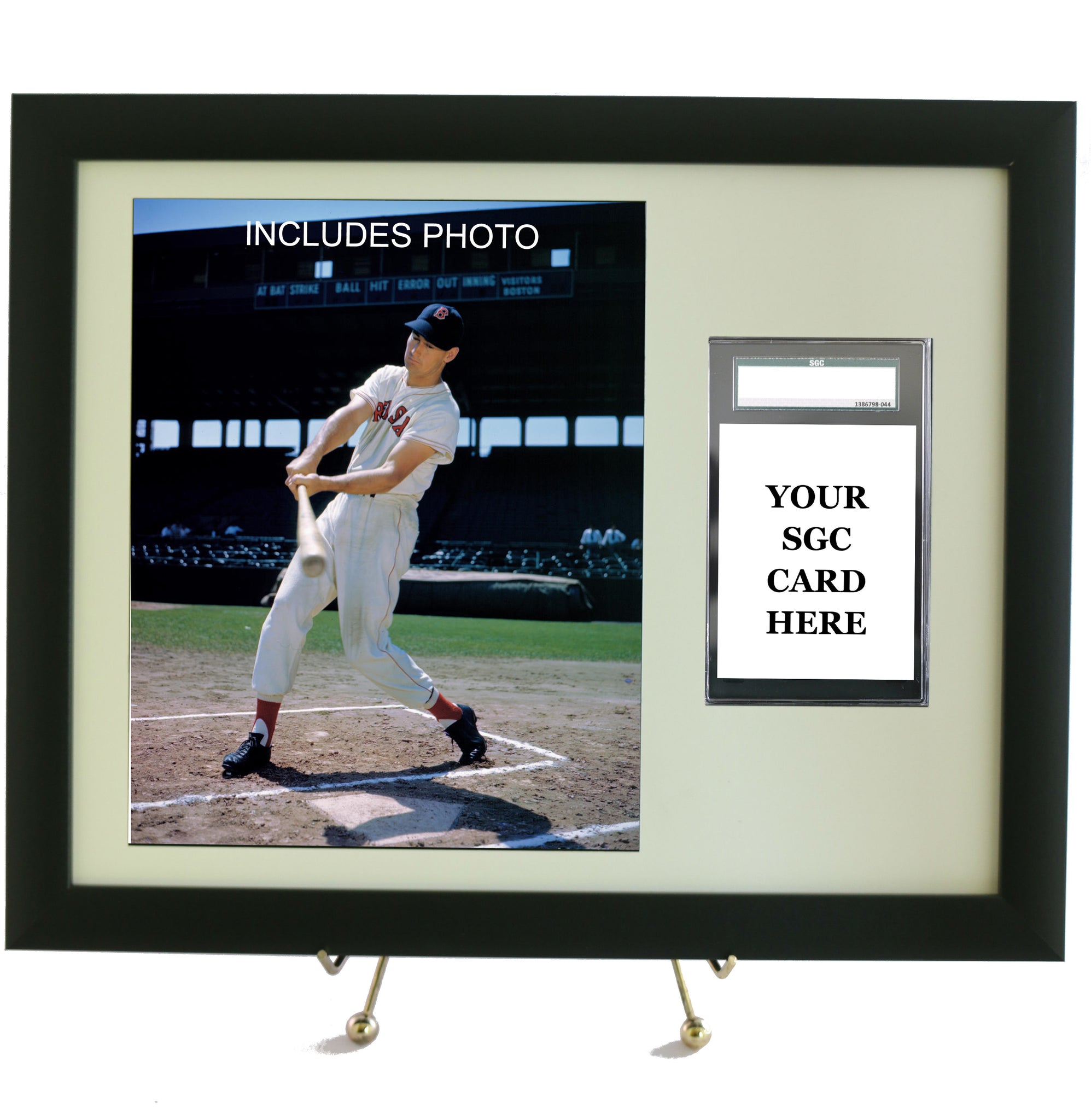 Sports Card Frame for YOUR SGC Ted Williams Graded Card (INCLUDES PHOTO) - Graded And Framed