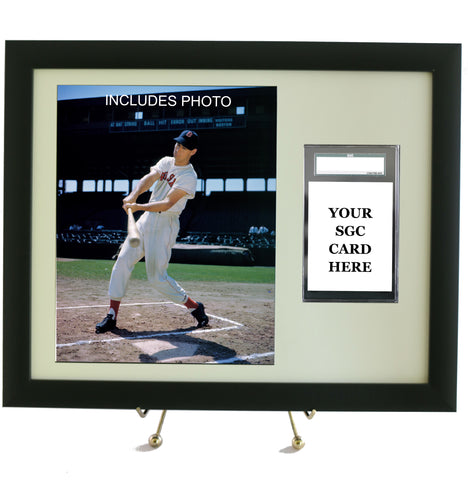 Sports Card Frame for YOUR SGC Ted Williams Graded Card (INCLUDES PHOTO) - Graded And Framed